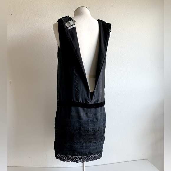 Anna Sui black vintage inspired dress, sleeveless, low waist, w/ lace velvet.‎ S - Picture 9 of 16